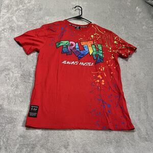 Switch Remarkable Shirt Mens Large Red Graphic TRUTH Always Hustle Graffiti Tee